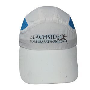 Beachside Half Marathon & 5K 5 Panel Running Cap White OSFA Adjustable Polyester
